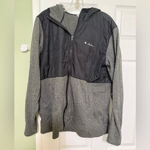 SALE 🛍️ Columbia Men's Gray Jacket with Black Quilted Chest and Hood